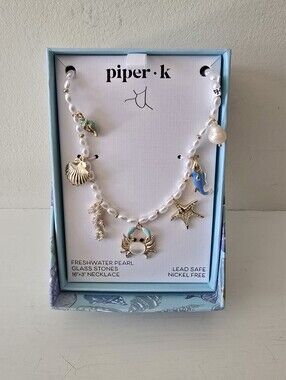 Piper K Coastal Charm Freshwater Pearl Necklace NIB